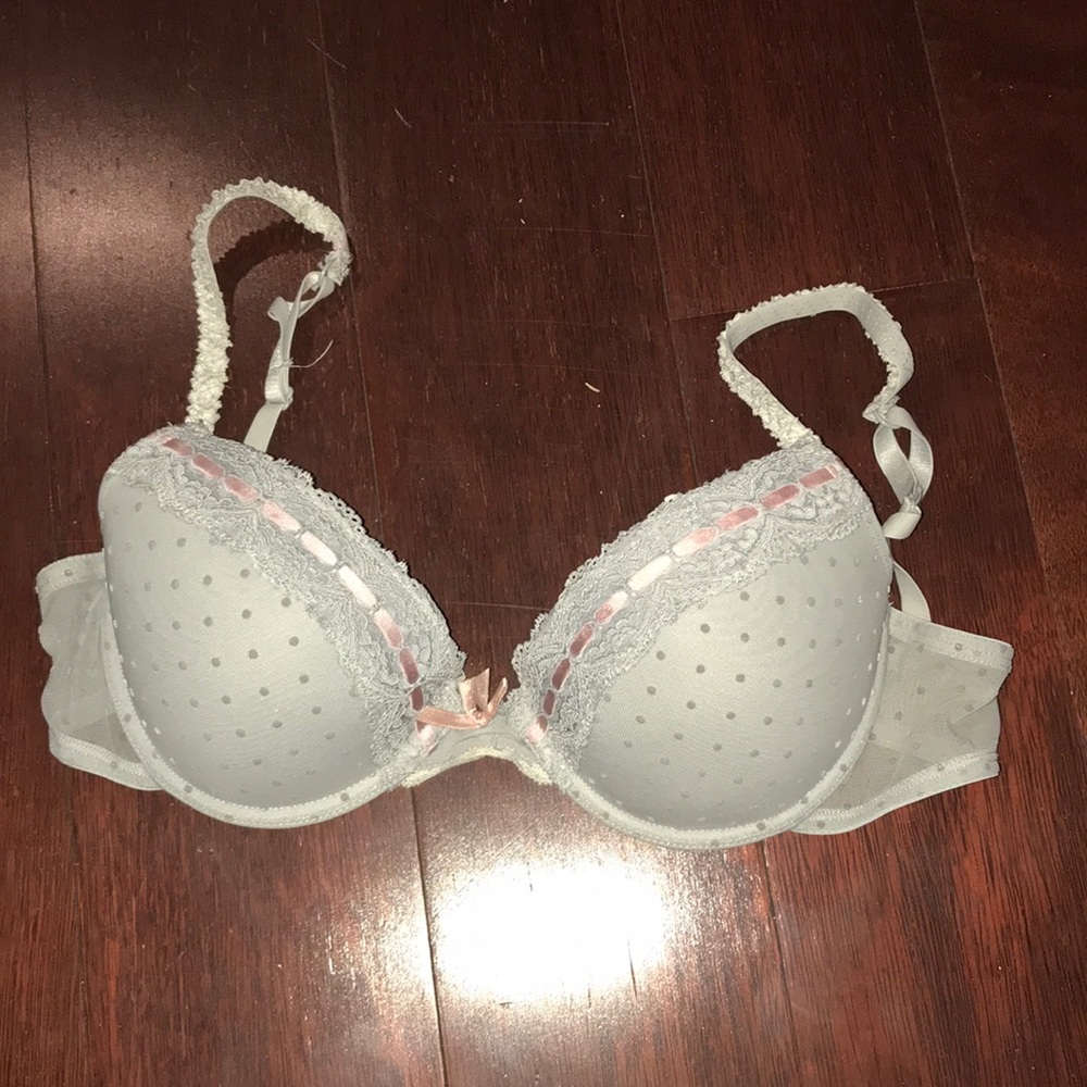 34C Gray Ruffled Bra